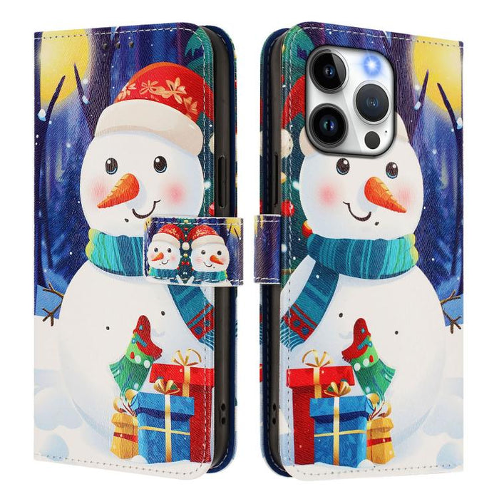 Christmas Series Buckle Leather Phone Case with Hand Strap, For iPhone 14 Pro Max, For iPhone SE 2022 / SE 2020 / 8 / 7, For iPhone 13 Pro Max, For iPhone 13 Pro, For iPhone 13 mini, For iPhone 12 Pro / 12, For iPhone 12 Pro Max, For iPhone 12 mini    ...