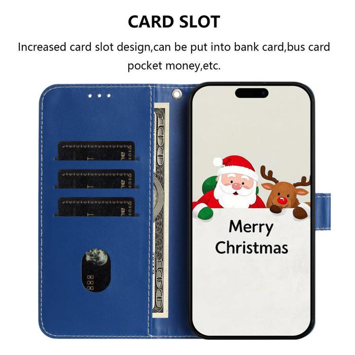 Christmas Series Buckle Leather Phone Case with Hand Strap, For iPhone 14 Pro Max, For iPhone SE 2022 / SE 2020 / 8 / 7, For iPhone 13 Pro Max, For iPhone 13 Pro, For iPhone 13 mini, For iPhone 12 Pro / 12, For iPhone 12 Pro Max, For iPhone 12 mini    ...