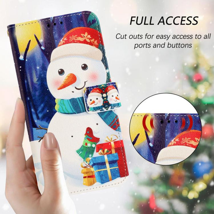 Christmas Series Buckle Leather Phone Case with Hand Strap, For iPhone 14 Pro Max, For iPhone SE 2022 / SE 2020 / 8 / 7, For iPhone 13 Pro Max, For iPhone 13 Pro, For iPhone 13 mini, For iPhone 12 Pro / 12, For iPhone 12 Pro Max, For iPhone 12 mini    ...