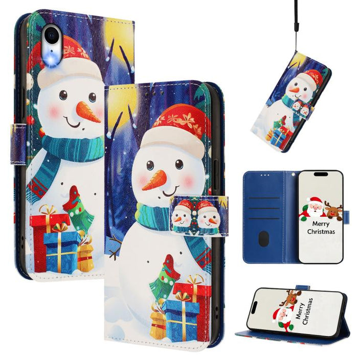 Christmas Series Buckle Leather Phone Case with Hand Strap, For iPhone 14 Pro Max, For iPhone SE 2022 / SE 2020 / 8 / 7, For iPhone 13 Pro Max, For iPhone 13 Pro, For iPhone 13 mini, For iPhone 12 Pro / 12, For iPhone 12 Pro Max, For iPhone 12 mini    ...