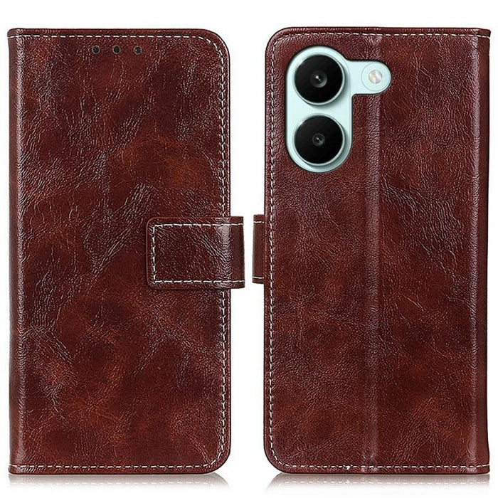 Funda para teléfono de cuero con textura retro Crazy Horse, For Redmi A7 Pro 171mm/Poco C85x 5G, For Redmi Turbo 5 Max / Poco X8 Pro Max, For Redmi Turbo 5 5G / Poco X8 Pro 5G, For Redmi Note 15 Pro+ 5G Global 163.3mm, For Redmi Note 15 5G Global 164mm...