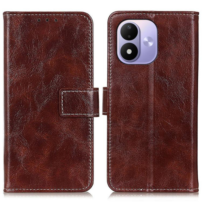 Funda para teléfono de cuero con textura retro Crazy Horse, For Redmi A7 Pro 171mm/Poco C85x 5G, For Redmi Turbo 5 Max / Poco X8 Pro Max, For Redmi Turbo 5 5G / Poco X8 Pro 5G, For Redmi Note 15 Pro+ 5G Global 163.3mm, For Redmi Note 15 5G Global 164mm...