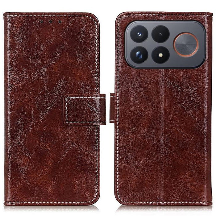 Funda para teléfono de cuero con textura retro Crazy Horse, For Redmi A7 Pro 171mm/Poco C85x 5G, For Redmi Turbo 5 Max / Poco X8 Pro Max, For Redmi Turbo 5 5G / Poco X8 Pro 5G, For Redmi Note 15 Pro+ 5G Global 163.3mm, For Redmi Note 15 5G Global 164mm...
