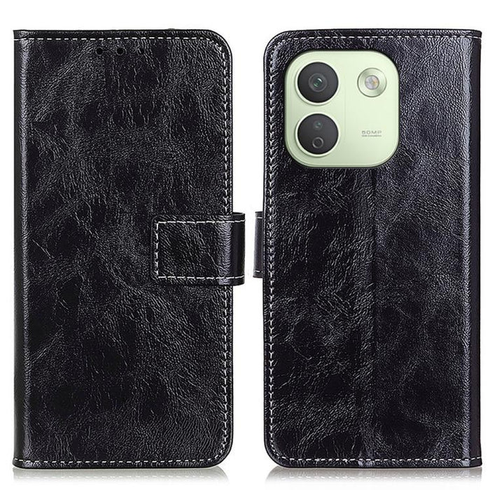 Funda para teléfono de cuero con textura retro Crazy Horse, For Redmi A7 Pro 171mm/Poco C85x 5G, For Redmi Turbo 5 Max / Poco X8 Pro Max, For Redmi Turbo 5 5G / Poco X8 Pro 5G, For Redmi Note 15 Pro+ 5G Global 163.3mm, For Redmi Note 15 5G Global 164mm...