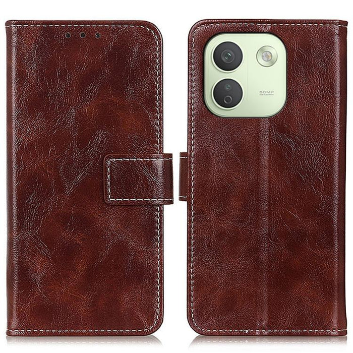 Funda para teléfono de cuero con textura retro Crazy Horse, For Redmi A7 Pro 171mm/Poco C85x 5G, For Redmi Turbo 5 Max / Poco X8 Pro Max, For Redmi Turbo 5 5G / Poco X8 Pro 5G, For Redmi Note 15 Pro+ 5G Global 163.3mm, For Redmi Note 15 5G Global 164mm...
