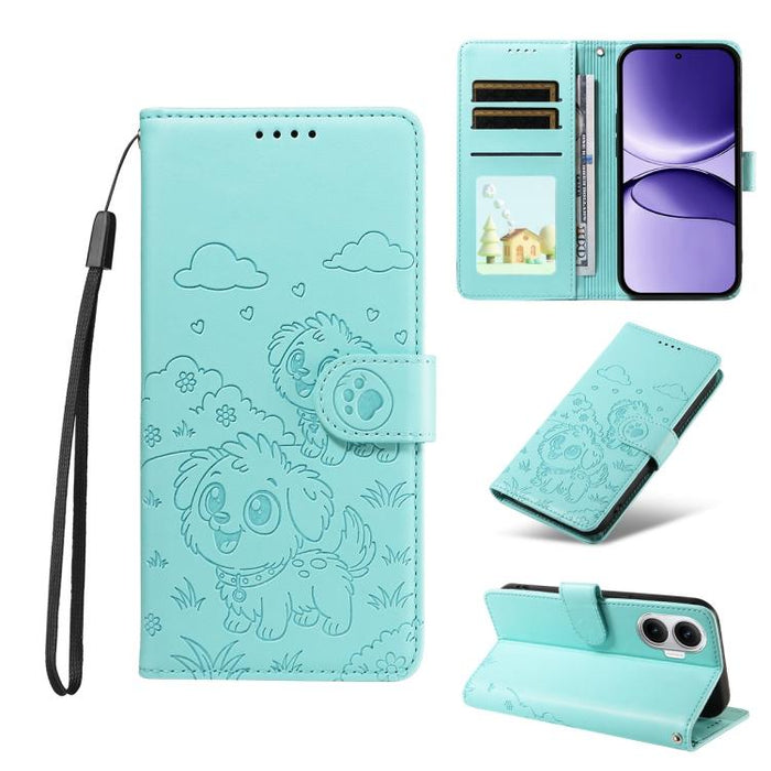 Funda de cuero para teléfono con bloqueo RFID y diseño de perro y corazón en relieve, For Redmi 15a Global, For Redmi Note 15 Pro+ 5G Global 163.3mm, For Redmi Note 15 4G / 5G Global 164mm, For Redmi K90 Pro Max / Poco F8 Ultra                         ...