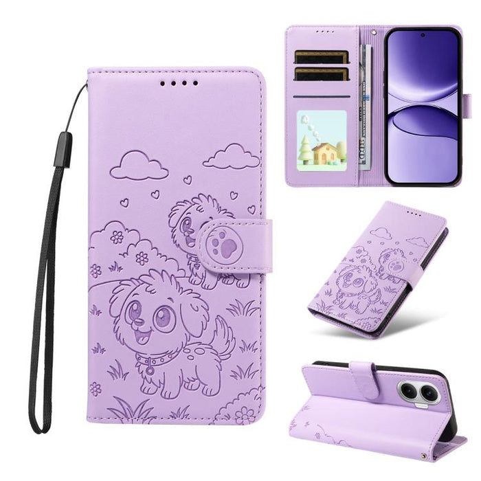 Funda de cuero para teléfono con bloqueo RFID y diseño de perro y corazón en relieve, For Redmi 15a Global, For Redmi Note 15 Pro+ 5G Global 163.3mm, For Redmi Note 15 4G / 5G Global 164mm, For Redmi K90 Pro Max / Poco F8 Ultra                         ...