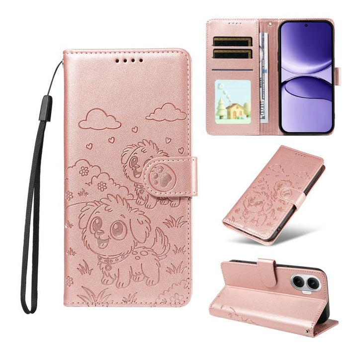 Funda de cuero para teléfono con bloqueo RFID y diseño de perro y corazón en relieve, For Redmi 15a Global, For Redmi Note 15 Pro+ 5G Global 163.3mm, For Redmi Note 15 4G / 5G Global 164mm, For Redmi K90 Pro Max / Poco F8 Ultra                         ...