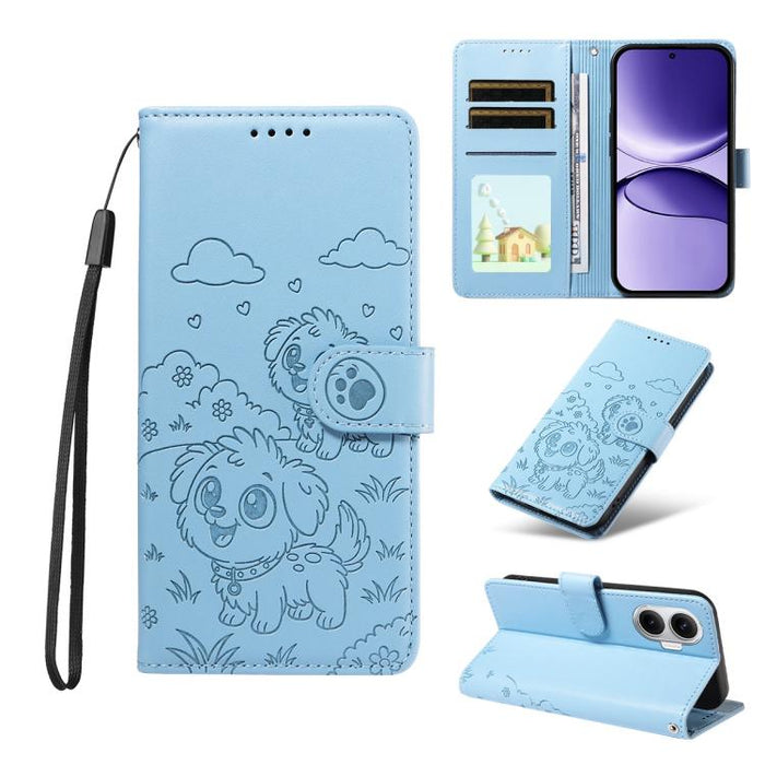 Funda de cuero para teléfono con bloqueo RFID y diseño de perro y corazón en relieve, For Redmi 15a Global, For Redmi Note 15 Pro+ 5G Global 163.3mm, For Redmi Note 15 4G / 5G Global 164mm, For Redmi K90 Pro Max / Poco F8 Ultra                         ...