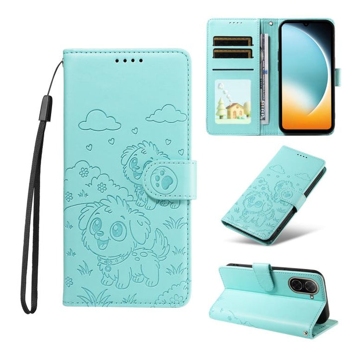 Funda de cuero para teléfono con bloqueo RFID y diseño de perro y corazón en relieve, For Redmi 15a Global, For Redmi Note 15 Pro+ 5G Global 163.3mm, For Redmi Note 15 4G / 5G Global 164mm, For Redmi K90 Pro Max / Poco F8 Ultra                         ...