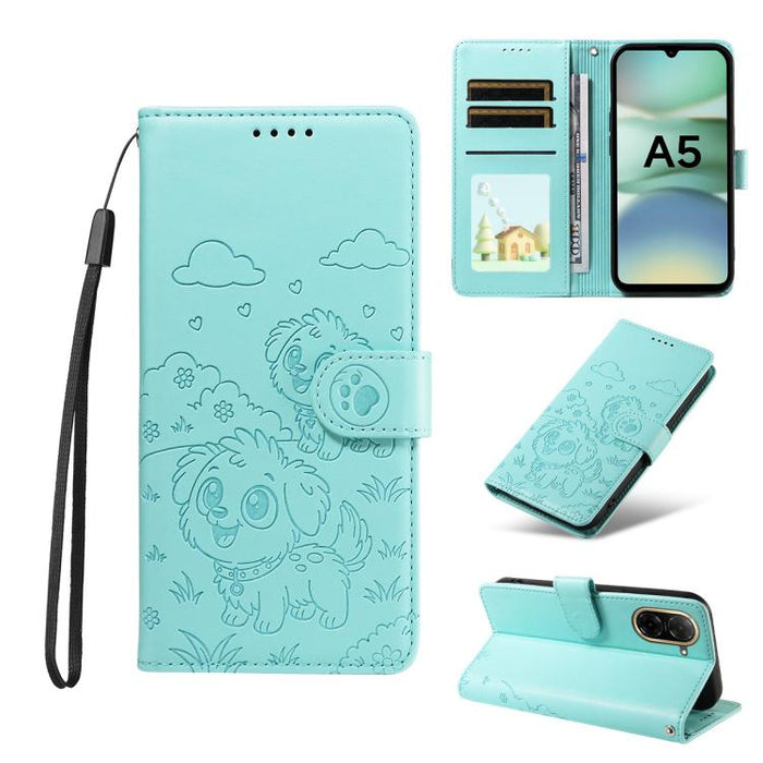 Funda de cuero para teléfono con bloqueo RFID y diseño de perro y corazón en relieve, For Redmi 15a Global, For Redmi Note 15 Pro+ 5G Global 163.3mm, For Redmi Note 15 4G / 5G Global 164mm, For Redmi K90 Pro Max / Poco F8 Ultra                         ...