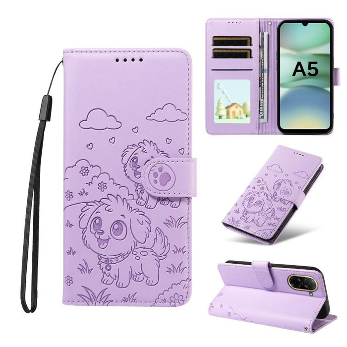 Funda de cuero para teléfono con bloqueo RFID y diseño de perro y corazón en relieve, For Redmi 15a Global, For Redmi Note 15 Pro+ 5G Global 163.3mm, For Redmi Note 15 4G / 5G Global 164mm, For Redmi K90 Pro Max / Poco F8 Ultra                         ...