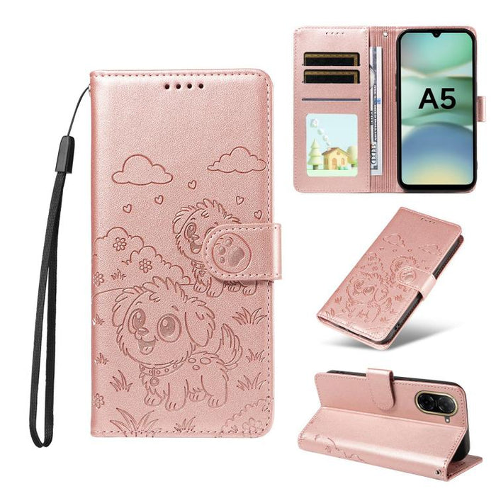Funda de cuero para teléfono con bloqueo RFID y diseño de perro y corazón en relieve, For Redmi 15a Global, For Redmi Note 15 Pro+ 5G Global 163.3mm, For Redmi Note 15 4G / 5G Global 164mm, For Redmi K90 Pro Max / Poco F8 Ultra                         ...