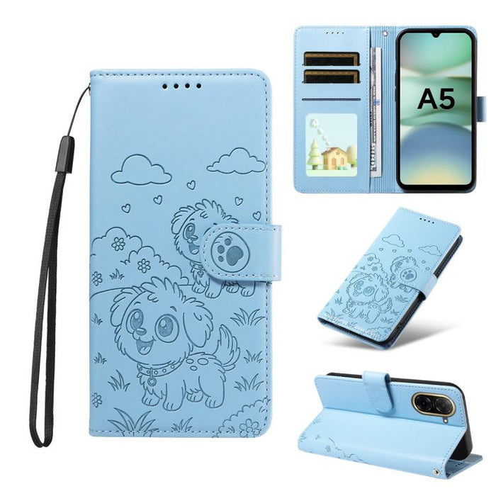 Funda de cuero para teléfono con bloqueo RFID y diseño de perro y corazón en relieve, For Redmi 15a Global, For Redmi Note 15 Pro+ 5G Global 163.3mm, For Redmi Note 15 4G / 5G Global 164mm, For Redmi K90 Pro Max / Poco F8 Ultra                         ...