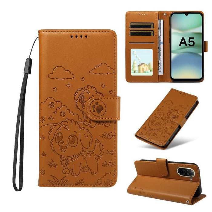 Funda de cuero para teléfono con bloqueo RFID y diseño de perro y corazón en relieve, For Redmi 15a Global, For Redmi Note 15 Pro+ 5G Global 163.3mm, For Redmi Note 15 4G / 5G Global 164mm, For Redmi K90 Pro Max / Poco F8 Ultra                         ...