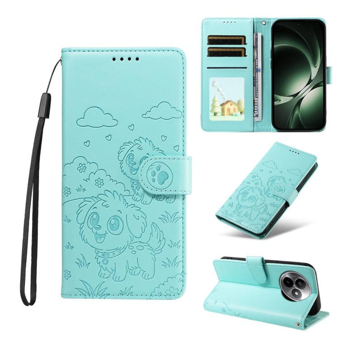 Funda de cuero para teléfono con bloqueo RFID y diseño de perro y corazón en relieve, For Redmi 15a Global, For Redmi Note 15 Pro+ 5G Global 163.3mm, For Redmi Note 15 4G / 5G Global 164mm, For Redmi K90 Pro Max / Poco F8 Ultra                         ...