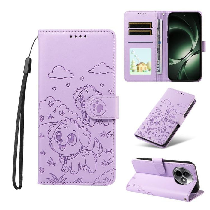 Funda de cuero para teléfono con bloqueo RFID y diseño de perro y corazón en relieve, For Redmi 15a Global, For Redmi Note 15 Pro+ 5G Global 163.3mm, For Redmi Note 15 4G / 5G Global 164mm, For Redmi K90 Pro Max / Poco F8 Ultra                         ...