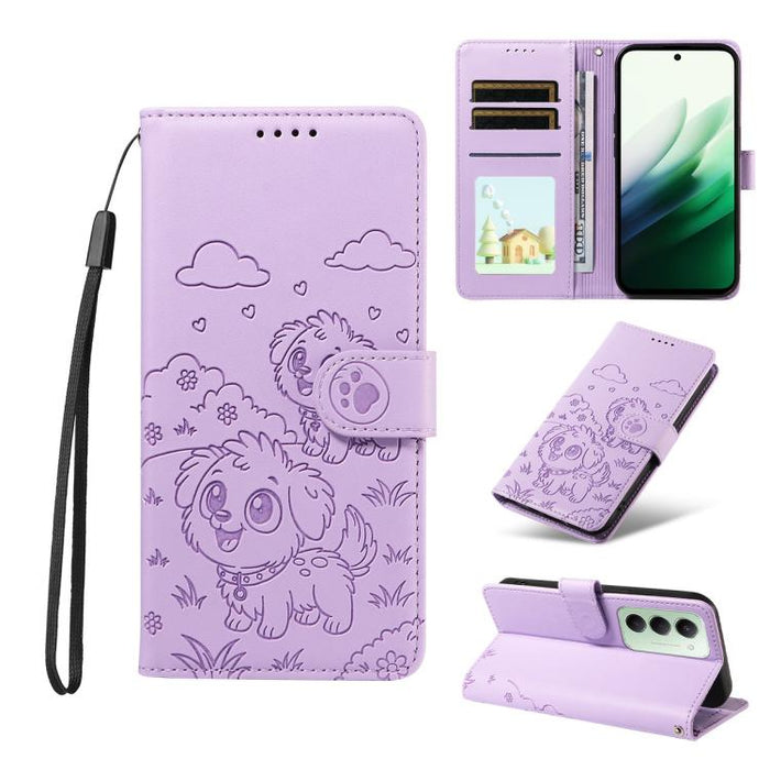 Funda de cuero para teléfono con bloqueo RFID y diseño de perro y corazón en relieve, For Redmi 15a Global, For Redmi Note 15 Pro+ 5G Global 163.3mm, For Redmi Note 15 4G / 5G Global 164mm, For Redmi K90 Pro Max / Poco F8 Ultra                         ...