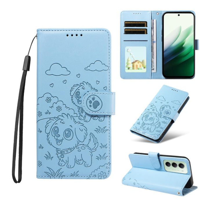 Funda de cuero para teléfono con bloqueo RFID y diseño de perro y corazón en relieve, For Redmi 15a Global, For Redmi Note 15 Pro+ 5G Global 163.3mm, For Redmi Note 15 4G / 5G Global 164mm, For Redmi K90 Pro Max / Poco F8 Ultra                         ...