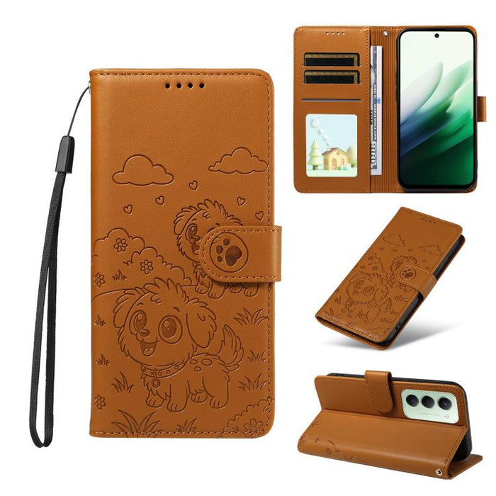 Funda de cuero para teléfono con bloqueo RFID y diseño de perro y corazón en relieve, For Redmi 15a Global, For Redmi Note 15 Pro+ 5G Global 163.3mm, For Redmi Note 15 4G / 5G Global 164mm, For Redmi K90 Pro Max / Poco F8 Ultra                         ...