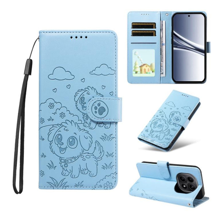 Funda de cuero para teléfono con bloqueo RFID y diseño de perro y corazón en relieve, For Redmi 15a Global, For Redmi Note 15 Pro+ 5G Global 163.3mm, For Redmi Note 15 4G / 5G Global 164mm, For Redmi K90 Pro Max / Poco F8 Ultra                         ...