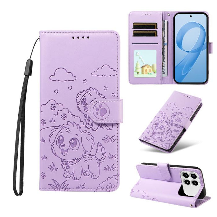 Funda de cuero para teléfono con bloqueo RFID y diseño de perro y corazón en relieve, For Redmi 15a Global, For Redmi Note 15 Pro+ 5G Global 163.3mm, For Redmi Note 15 4G / 5G Global 164mm, For Redmi K90 Pro Max / Poco F8 Ultra                         ...