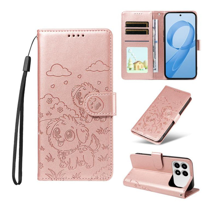 Funda de cuero para teléfono con bloqueo RFID y diseño de perro y corazón en relieve, For Redmi 15a Global, For Redmi Note 15 Pro+ 5G Global 163.3mm, For Redmi Note 15 4G / 5G Global 164mm, For Redmi K90 Pro Max / Poco F8 Ultra                         ...