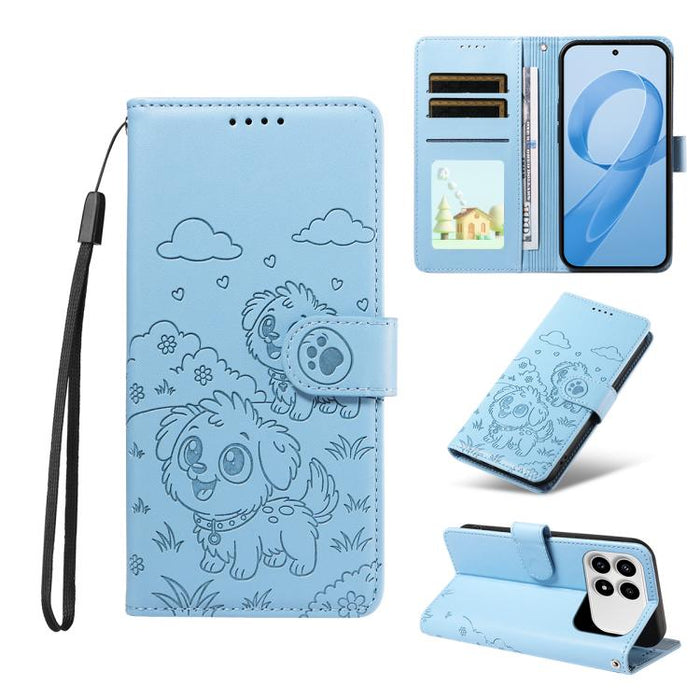 Funda de cuero para teléfono con bloqueo RFID y diseño de perro y corazón en relieve, For Redmi 15a Global, For Redmi Note 15 Pro+ 5G Global 163.3mm, For Redmi Note 15 4G / 5G Global 164mm, For Redmi K90 Pro Max / Poco F8 Ultra                         ...