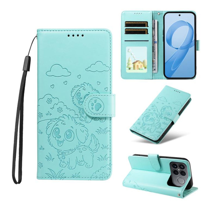 Funda de cuero para teléfono con bloqueo RFID y diseño de perro y corazón en relieve, For Redmi 15a Global, For Redmi Note 15 Pro+ 5G Global 163.3mm, For Redmi Note 15 4G / 5G Global 164mm, For Redmi K90 Pro Max / Poco F8 Ultra                         ...