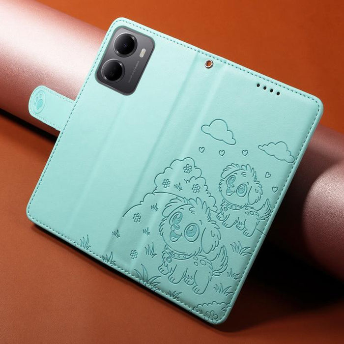 Funda de cuero para teléfono con bloqueo RFID y diseño de perro y corazón en relieve, For Redmi 15a Global, For Redmi Note 15 Pro+ 5G Global 163.3mm, For Redmi Note 15 4G / 5G Global 164mm, For Redmi K90 Pro Max / Poco F8 Ultra                         ...