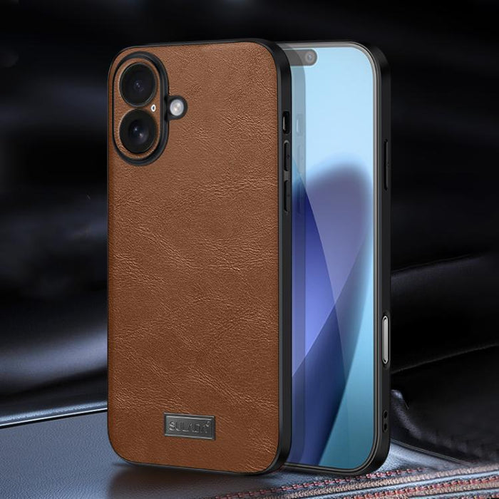 SULADA Shockproof TPU Hybrid Handmade Leather Phone Case, For iPhone 17 Pro Max, For iPhone 17 Pro, For iPhone 17, For iPhone Air