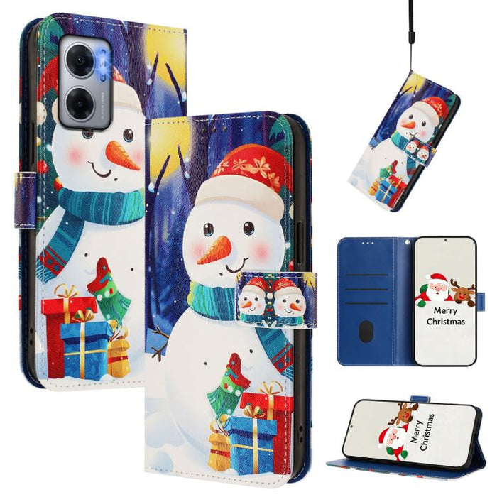 Funda para teléfono de piel con hebilla de la serie navideña y correa de mano., For Redmi A1 4G / A2 4G, For Redmi Note 12 Pro+ 5G Global, For Redmi Note 12 5G Global / Xiaomi Poco X5, For Redmi 10 5G / Note 11E 5G, For Redmi Note 11 Pro+ 5G EU        ...
