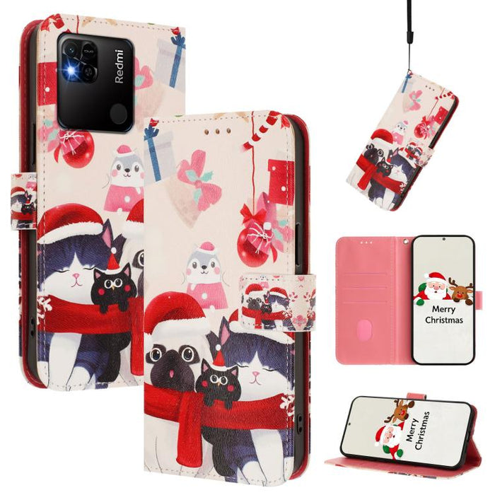 Funda para teléfono de piel con hebilla de la serie navideña y correa de mano., For Redmi A1 4G / A2 4G, For Redmi Note 12 Pro+ 5G Global, For Redmi Note 12 5G Global / Xiaomi Poco X5, For Redmi 10 5G / Note 11E 5G, For Redmi Note 11 Pro+ 5G EU        ...