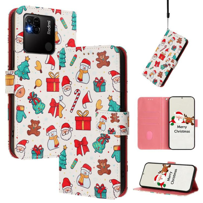 Funda para teléfono de piel con hebilla de la serie navideña y correa de mano., For Redmi A1 4G / A2 4G, For Redmi Note 12 Pro+ 5G Global, For Redmi Note 12 5G Global / Xiaomi Poco X5, For Redmi 10 5G / Note 11E 5G, For Redmi Note 11 Pro+ 5G EU        ...