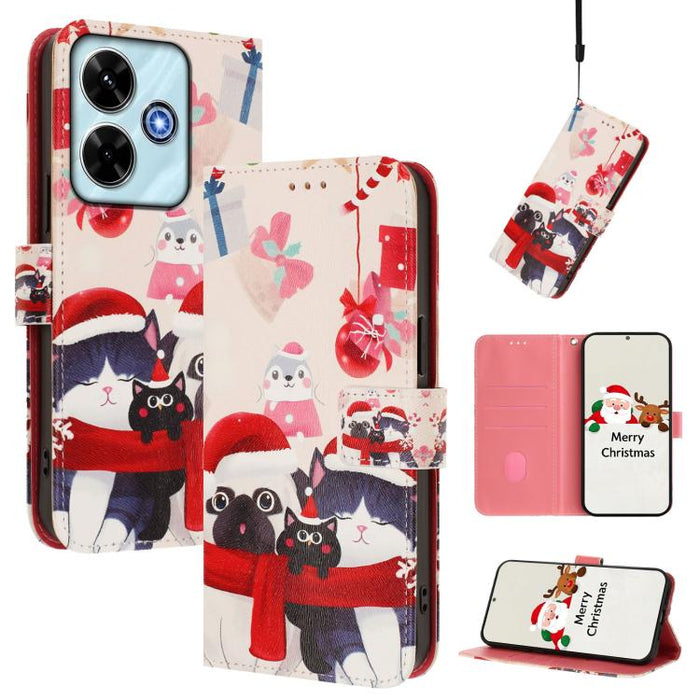 Funda para teléfono de piel con hebilla de la serie navideña y correa de mano., For Redmi Note 15 Pro+ 5G 163.3mm/Poco M8 Pro 5G, For Redmi Note 15 5G / 4G 164mm / Poco M8 5G, For Redmi 15C 5G / 4G EU 173mm / Poco C85 5G, For Xiaomi Poco M7 4G 169mm   ...