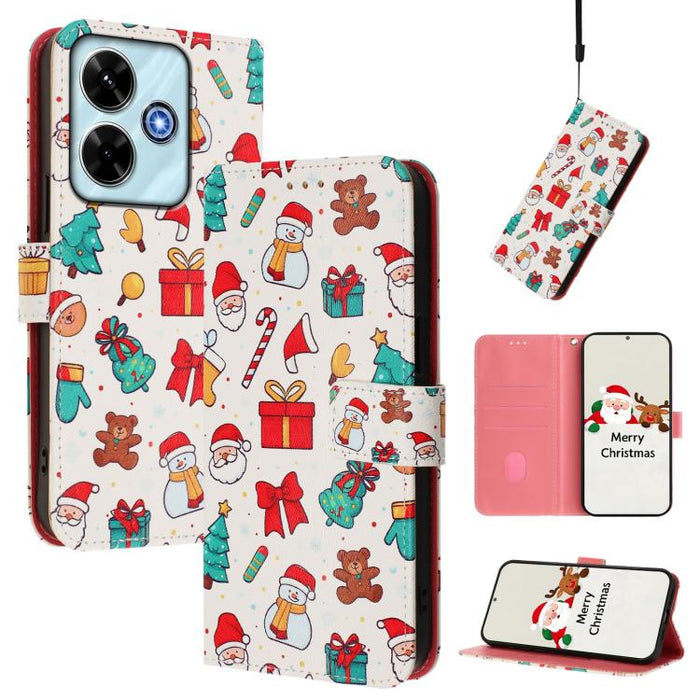 Funda para teléfono de piel con hebilla de la serie navideña y correa de mano., For Redmi Note 15 Pro+ 5G 163.3mm/Poco M8 Pro 5G, For Redmi Note 15 5G / 4G 164mm / Poco M8 5G, For Redmi 15C 5G / 4G EU 173mm / Poco C85 5G, For Xiaomi Poco M7 4G 169mm   ...