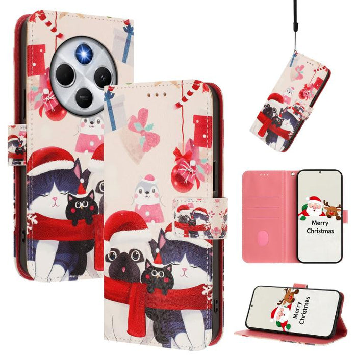 Funda para teléfono de piel con hebilla de la serie navideña y correa de mano., For Redmi 14C 4G / A4 5G / 14R 5G / A3 Pro, For Redmi K70 Ultra 5G, For Redmi A3 4G / A3x 4G, For Redmi 13C 4G / 5G / Xiaomi Poco C65 / M6, For Redmi Note 13 4G Global     ...