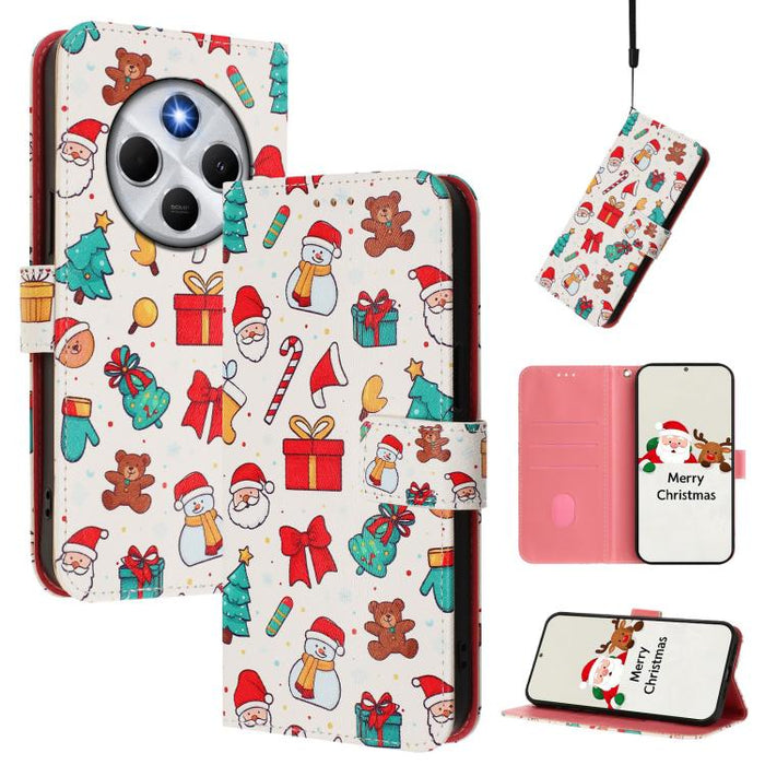 Funda para teléfono de piel con hebilla de la serie navideña y correa de mano., For Redmi 14C 4G / A4 5G / 14R 5G / A3 Pro, For Redmi K70 Ultra 5G, For Redmi A3 4G / A3x 4G, For Redmi 13C 4G / 5G / Xiaomi Poco C65 / M6, For Redmi Note 13 4G Global     ...