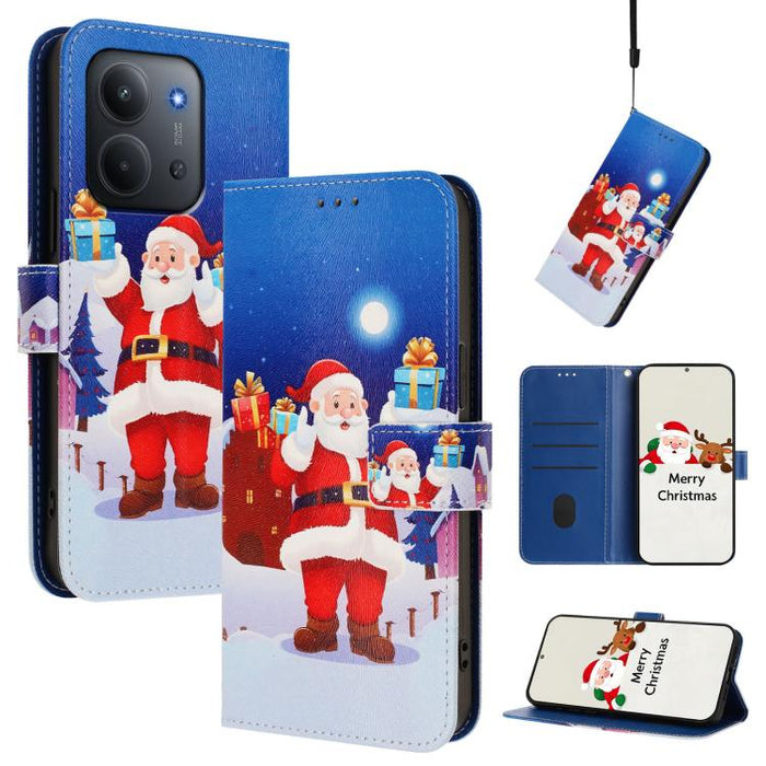 Funda para teléfono de piel con hebilla de la serie navideña y correa de mano., For Redmi Note 15 Pro+ 5G 163.3mm/Poco M8 Pro 5G, For Redmi Note 15 5G / 4G 164mm / Poco M8 5G, For Redmi 15C 5G / 4G EU 173mm / Poco C85 5G, For Xiaomi Poco M7 4G 169mm   ...