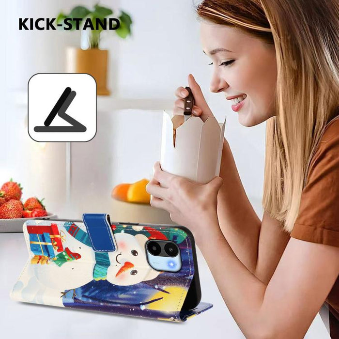 Funda para teléfono de piel con hebilla de la serie navideña y correa de mano., For Redmi A1 4G / A2 4G, For Redmi Note 12 Pro+ 5G Global, For Redmi Note 12 5G Global / Xiaomi Poco X5, For Redmi 10 5G / Note 11E 5G, For Redmi Note 11 Pro+ 5G EU        ...