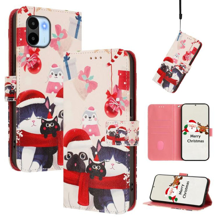 Funda para teléfono de piel con hebilla de la serie navideña y correa de mano., For Redmi A1 4G / A2 4G, For Redmi Note 12 Pro+ 5G Global, For Redmi Note 12 5G Global / Xiaomi Poco X5, For Redmi 10 5G / Note 11E 5G, For Redmi Note 11 Pro+ 5G EU        ...