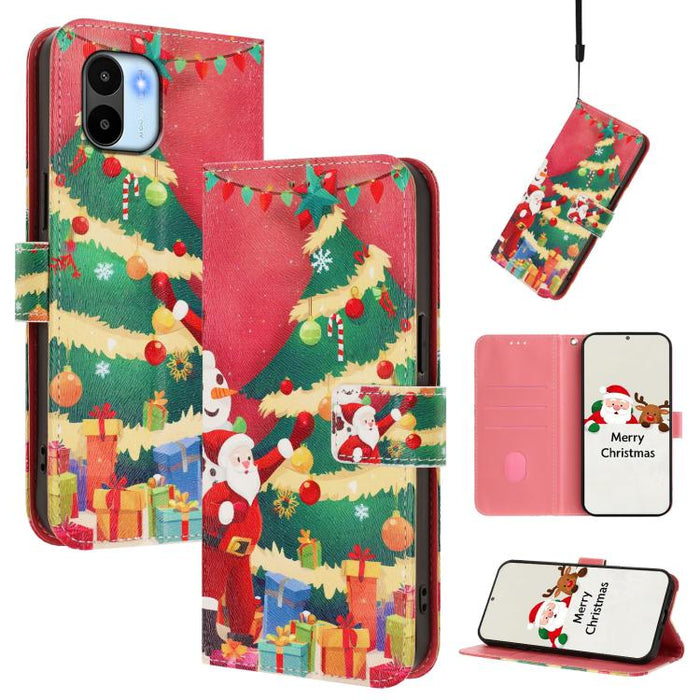 Funda para teléfono de piel con hebilla de la serie navideña y correa de mano., For Redmi A1 4G / A2 4G, For Redmi Note 12 Pro+ 5G Global, For Redmi Note 12 5G Global / Xiaomi Poco X5, For Redmi 10 5G / Note 11E 5G, For Redmi Note 11 Pro+ 5G EU        ...