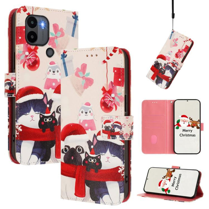 Funda para teléfono de piel con hebilla de la serie navideña y correa de mano., For Redmi 14C 4G / A4 5G / 14R 5G / A3 Pro, For Redmi K70 Ultra 5G, For Redmi A3 4G / A3x 4G, For Redmi 13C 4G / 5G / Xiaomi Poco C65 / M6, For Redmi Note 13 4G Global     ...