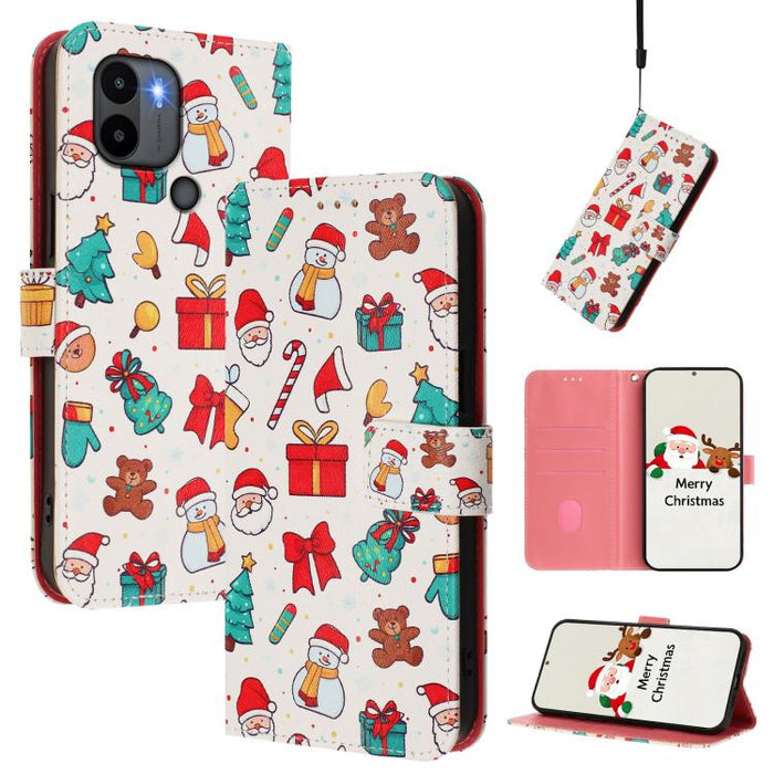 Funda para teléfono de piel con hebilla de la serie navideña y correa de mano., For Redmi 14C 4G / A4 5G / 14R 5G / A3 Pro, For Redmi K70 Ultra 5G, For Redmi A3 4G / A3x 4G, For Redmi 13C 4G / 5G / Xiaomi Poco C65 / M6, For Redmi Note 13 4G Global     ...