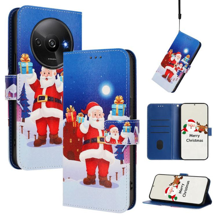 Funda para teléfono de piel con hebilla de la serie navideña y correa de mano., For Redmi 14C 4G / A4 5G / 14R 5G / A3 Pro, For Redmi K70 Ultra 5G, For Redmi A3 4G / A3x 4G, For Redmi 13C 4G / 5G / Xiaomi Poco C65 / M6, For Redmi Note 13 4G Global     ...