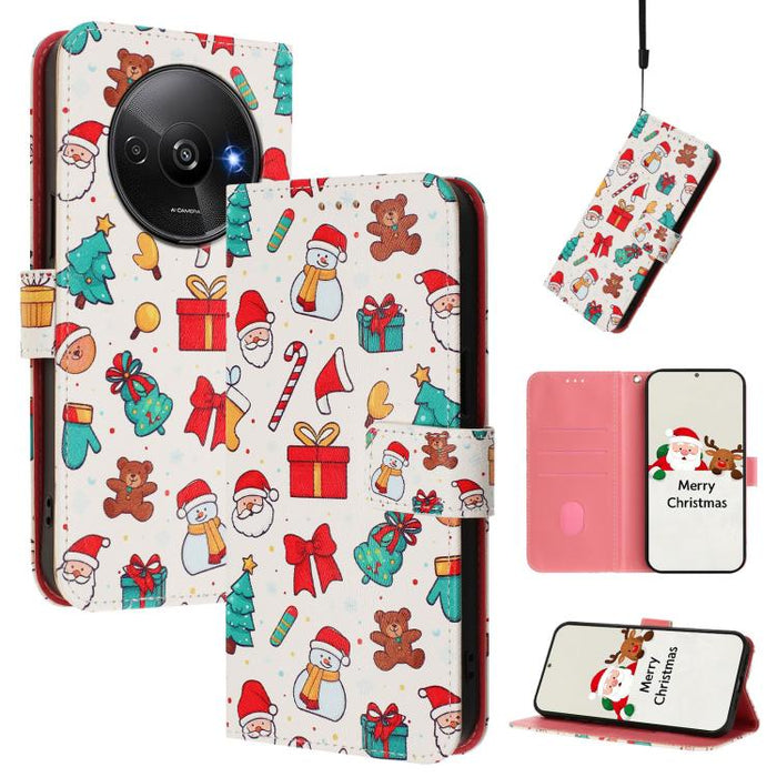 Funda para teléfono de piel con hebilla de la serie navideña y correa de mano., For Redmi 14C 4G / A4 5G / 14R 5G / A3 Pro, For Redmi K70 Ultra 5G, For Redmi A3 4G / A3x 4G, For Redmi 13C 4G / 5G / Xiaomi Poco C65 / M6, For Redmi Note 13 4G Global     ...