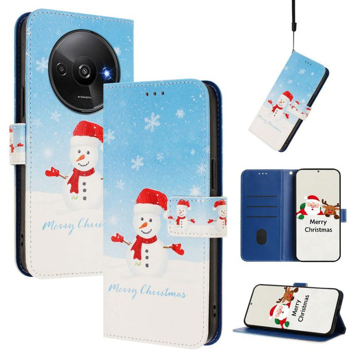 Funda para teléfono de piel con hebilla de la serie navideña y correa de mano., For Redmi 14C 4G / A4 5G / 14R 5G / A3 Pro, For Redmi K70 Ultra 5G, For Redmi A3 4G / A3x 4G, For Redmi 13C 4G / 5G / Xiaomi Poco C65 / M6, For Redmi Note 13 4G Global     ...