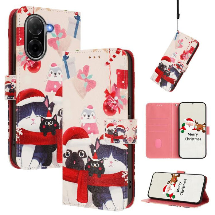 Funda para teléfono de piel con hebilla de la serie navideña y correa de mano., For Redmi Note 15 Pro+ 5G 163.3mm/Poco M8 Pro 5G, For Redmi Note 15 5G / 4G 164mm / Poco M8 5G, For Redmi 15C 5G / 4G EU 173mm / Poco C85 5G, For Xiaomi Poco M7 4G 169mm   ...