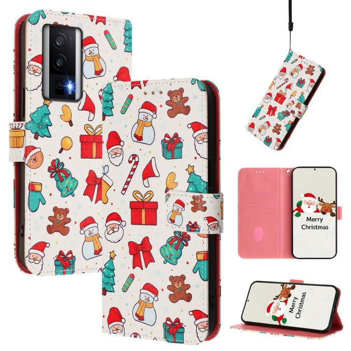 Funda para teléfono de piel con hebilla de la serie navideña y correa de mano., For Redmi 14C 4G / A4 5G / 14R 5G / A3 Pro, For Redmi K70 Ultra 5G, For Redmi A3 4G / A3x 4G, For Redmi 13C 4G / 5G / Xiaomi Poco C65 / M6, For Redmi Note 13 4G Global     ...