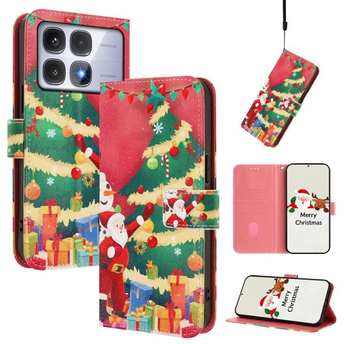 Funda para teléfono de piel con hebilla de la serie navideña y correa de mano., For Redmi 14C 4G / A4 5G / 14R 5G / A3 Pro, For Redmi K70 Ultra 5G, For Redmi A3 4G / A3x 4G, For Redmi 13C 4G / 5G / Xiaomi Poco C65 / M6, For Redmi Note 13 4G Global     ...